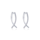 CROSSOVER FISH EARRINGS, SMALL