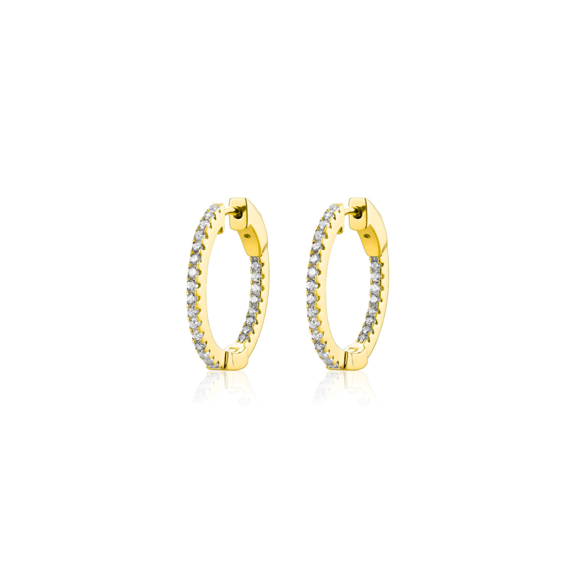 GOLD-PLATED INSIDE OUT HOOPS, SMALL