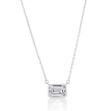 BEZEL-SET WHITE ZIRCONIA NECKLACE