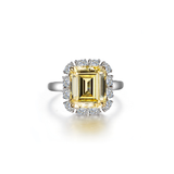 EMERALD-CUT YELLOW CANARY RING