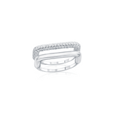 POLISHED AND MICRO PAVÉ TWO-SET BAND